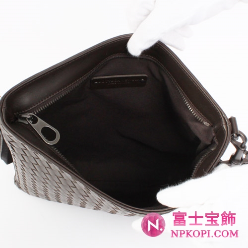 Bottega Veneta/ボッテガ・ヴェネタ  カーフレザー ショルダーバッグ ダークブラウン＆ブラック 276367V465C2078 
